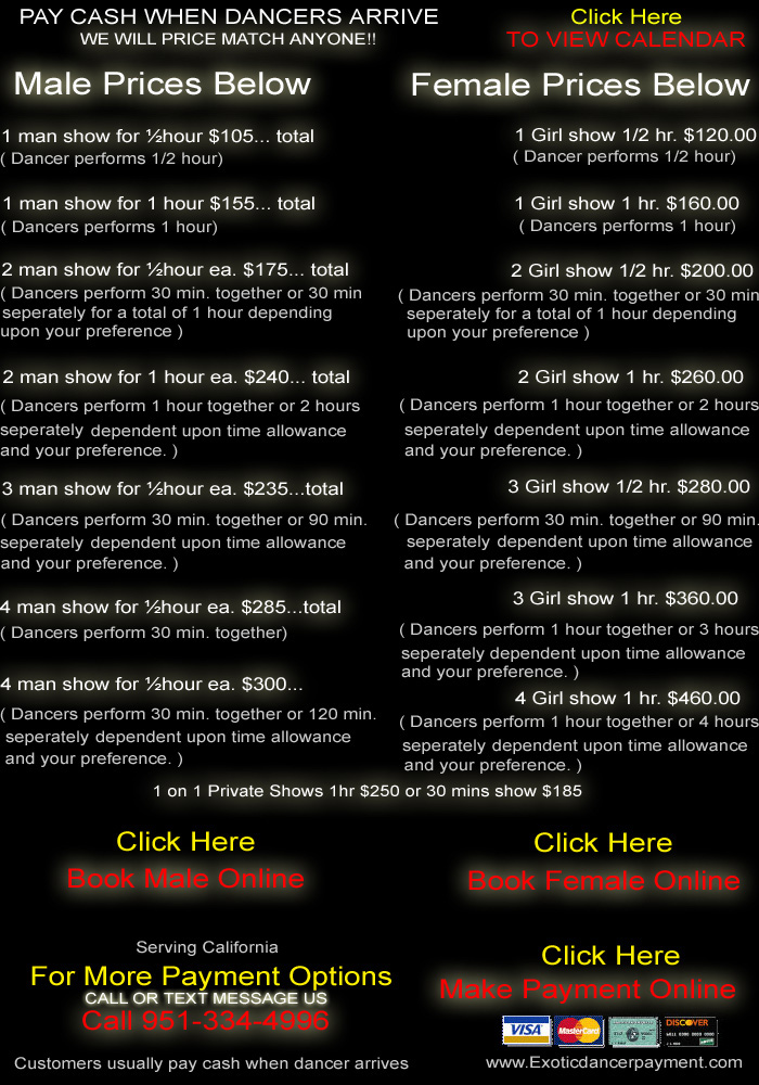 Search Los Angeles Male Strippers Prices
